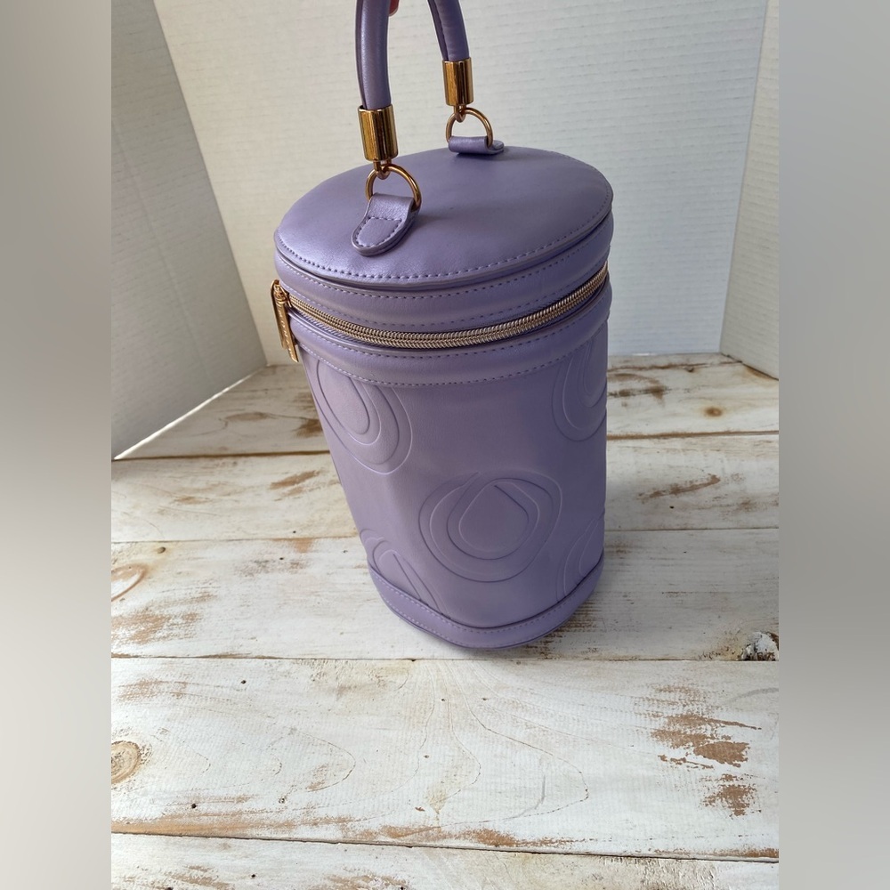 MONAT lavender cosmetics bag travel toiletries makeup purple NWOT cylindrical - Picture 4 of 15